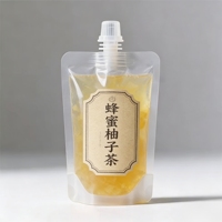 Pochette souple en plastique avec bec verseur, résistante aux enfants et anti-fuite, personnalisable avec logo, 30 ml et 500 ml, pour l'emballage de jus de fruits