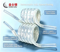 Tube spiralé FEP sur mesure, longueur et dimensions personnalisées, tube flexible rétractable, haute pureté, résistant aux produits chimiques, qualité alimentaire