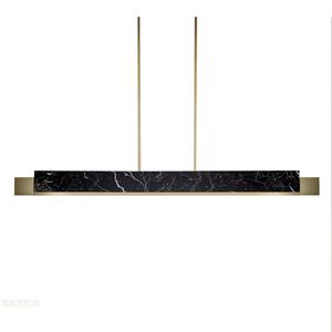 Lustre de restaurant de luxe postmoderne à hauteur réglable, luminaire minimaliste en marbre, style nordique pour table à manger à domicile - Product Image 1