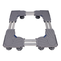 Base réglable pour machine à laver, support mobile pour appareils électroménagers, en plastique PP, avec tubes en acier inoxydable, roues verrouillables et pieds de nivellement