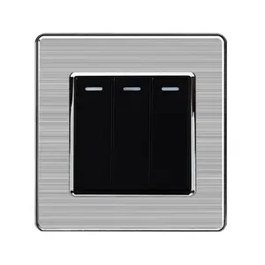 Outdoor Stainless Steel Panel Switch 13amp Switched Socket 3 Gang 1Way Switches