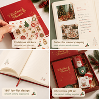 Set Regalo di Natale: Diario Personalizzato con Logo, Copertina Rigida, Elegante Agenda Goffrata 2026, Quaderno con Adesivi Personalizzati, Set Planner con Lamina Dorata