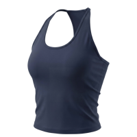 Débardeur de yoga 2-en-1 pour femme, dos nageur, ultra doux, élastique, respirant, séchage rapide, court, sculptant, pour la gym, le fitness et le quotidien