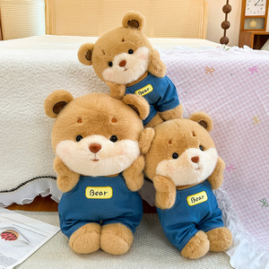 Venta al por mayor de fábrica: Oso de peluche de pie, creativo, estilo vaquero, marrón, suave, regalo para compañeros de trabajo - Product Image 2