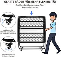 Lit pliant gain de place avec matelas, lit d'appoint pliable avec roulettes, lit pliant portable en métal pour le repos au bureau