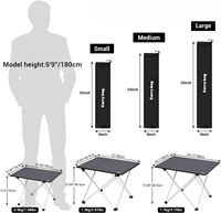 Table d'appoint de camping ultralégère et portable, petite table pliante d'extérieur en métal/aluminium pour voiture et camping, style panneau enroulable