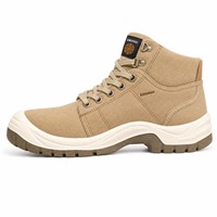 Chaussures de sécurité montantes AIMVVSEC en toile noire, bottes de travail avec embout en acier, semelle intermédiaire en Kevlar, antidérapantes pour la construction et l'usine, vente en gros