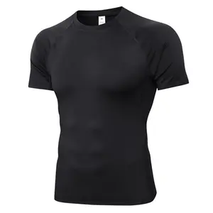 OEM multicolor men's casual round neck short sleeve t-shirt muscle tight-fitting sports suit