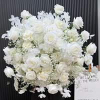 Promotion : boules de fleurs géantes en soie, 50 cm, 60 cm, 70 cm et 80 cm, orange brûlé et blanc, pour centres de table de mari