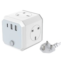 Multiprise cube UK avec ports USB Type-C, rallonge électrique avec 3 prises et ports USB-A/C, 220-240V, pour usage domestique