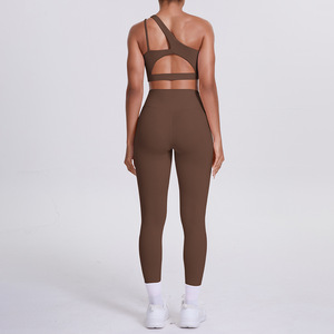 2025 New Arrival 2 Mảnh Thiết Lập Sexy Bất Thường Trở Lại Của Phụ Nữ Yoga Đặt Tập Thể Dục Sexy Vẻ Đẹp Mở Lại Chặt Chẽ Vai Duy Nhất - Product Image 2