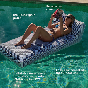 Inflatable nổi ghế có thể tháo rời Oxford Bìa thổi lên nổi ngồi có thể ngả nước sofa giường bãi biển hồ bơi không khí Lounger - Product Image 5
