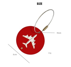 <span class=keywords><strong>Etiqueta</strong></span> Redonda de Aluminio <span class=keywords><strong>para</strong></span> Equipaje, <span class=keywords><strong>Etiqueta</strong></span> de Identificación de Equipaje de Viaje con Diseño de Avión Metálico y Bucle de Alambre de Acero - Product Image 4