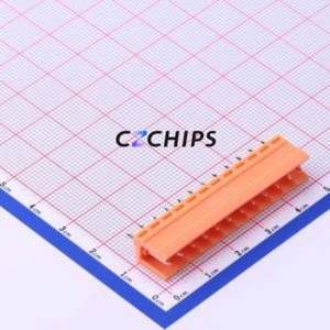 HT396V-3.96-12P Plug-in Terminal Block Through hole,P=3.96mm Connector Board-to-Board / Socket - Open 1x12P 3.96mm Orange - Product Image 1