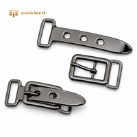 Gesper Logam Paduan Seng HONMEO Custom, Polesan Gunmetal, Model Prong Clasp untuk Rok, Ikat Pinggang, Gaun, dan Mantel