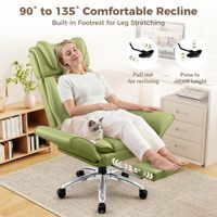 Fauteuils de bureau ergonomiques populaires en cuir avec repose-pieds et accoudoirs rabattables pour adultes, animaux domestiques, chats et chiens