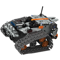 Robot alimenté par carrelage télécommandé programmé à la vapeur 5-en-1 assemblage bricolage petites particules jouet modèle blocs de construction ensembles
