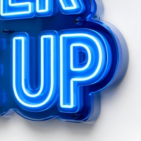 Letrero de Neón LED Acrílico Personalizado, Letrero Luminoso 3D Azul para Decoración de Pared, Letras Iluminadas para Hogar, Oficina, Estudio