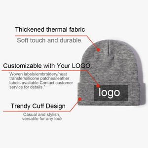 Chapeaux d'hiver de haute qualité, bonnets tricotés promotionnels avec logo personnalisé, casquettes chaudes conçues en usine - Product Image 5