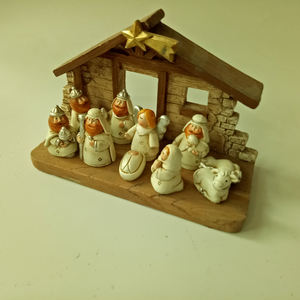 Religieux Miniature Blanc Ensembles De Nativité Statue Figurine Avec Crèche, Lot de 12 - Product Image 3