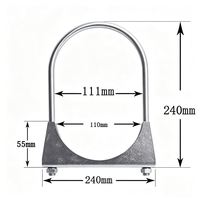 Collier de serrage en U pour échappement automobile, galvanisé, pour réparation de tuyau de silencieux