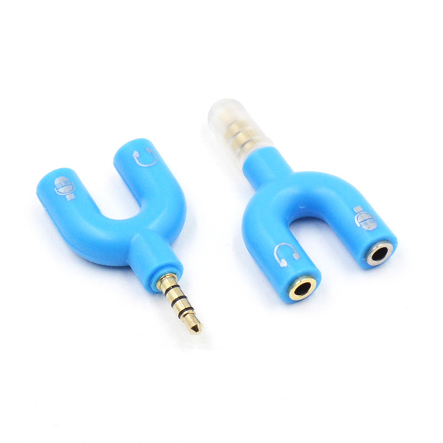 3.5mm Stereo Audio Y Splitter 4-Pole Male to 2-Female Port Audio Stereo Dual Headphone splitter 2 in 1 audio cable adapter