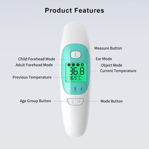 Thermomètre numérique infrarouge 3-en-1 approuvé MDR pour oreille et front, enfants et adultes, écran LCD, garantie 12 mois, classe <span class=keywords><strong>AOJ</strong></span> - Product Image 4