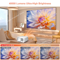 FlixTone D9W Projecteur Ultra Théâtre à Faisceau Android 12 Full HD 1080P 4K 3000 ANSI pour Maison, Extérieur, Réunion et Vidéo