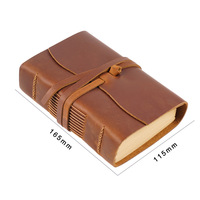 Cuaderno de Cuero Genuino Retro NAG31, Diario de Estilo Chino, Papel Kraft, Regalo Shuangluo, 18x12x4cm, Hecho a Mano
