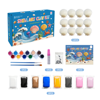 Kit de pâte à modeler auto-séchante Shell Art DIY |   Ensemble d'activités créatives non toxiques pour enfants, pour la peinture et la décoration, jouet éducatif, cadeau de vacances, vente en gros