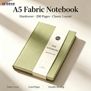 Carnet A5 à couverture rigide en tissu, 200 pages lignées, mise en page classique, reliure durable - Product Image 1