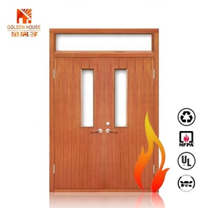 Puerta Cortafuego de Madera con Certificación UL WH, Puerta de Madera Resistente al Fuego <span class=keywords><strong>para</strong></span> Hospitales, Salida de Emergencia <span class=keywords><strong>para</strong></span> Escaleras de 90 Minutos con Barra Antipánico - Product Image 3