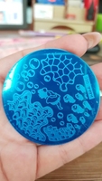 1 plaque de tamponnage pour nail art série Hehe, motif chat mignon et pattes de chat, en acier inoxydable, 5,5 cm