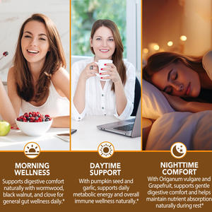 Kapsul Lunak Ekstrak <span class=keywords><strong>Herbal</strong></span> Alami Acentiallabs Wormwood, Kenari Hitam, dan Cengkeh untuk Detoksifikasi Usus dan Kesehatan Pencernaan Manusia - Product Image 4