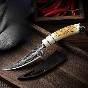 Coltello da taglio a forma di cervo con piuma di cervo coltello da frutta a manico affilato per carne campeggio casa coltello da cucina in acciaio inossidabile - Product Image 4