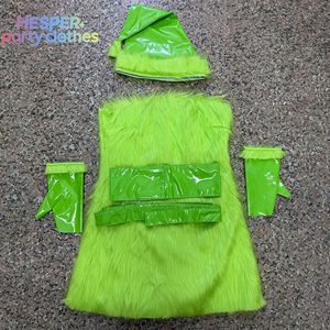 HESPER 2026 Nouvelle Mise à Jour Robe Courte en Fourrure de Monstre Vert pour Adulte avec Chapeau, Déguisement Sexy pour Femme pour Halloween et Noël - Product Image 2