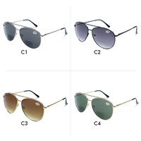 Lunettes de soleil de lecture UV400 de style aviateur, de haute qualité, en métal, bifocales, plusieurs couleurs, dioptries, pour femmes et hommes