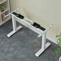 Bureau assis-debout électrique à double moteur et 4 pieds, avec plateau modulable, pour bureau à domicile et poste de travail informatique