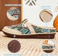Mules d'été vintage à plateforme et bout fermé pour femmes (tailles 38-41) avec semelle intermédiaire respirante en EVA et semelle extérieure en PU