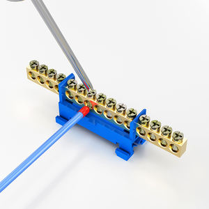 <span class=keywords><strong>Base</strong></span> de terminal de riel YHKJ 6*9; Terminal de cobre de conexión a tierra; Tira de terminales extendida tipo puente alto de nailon europeo de gran corriente - Product Image 6