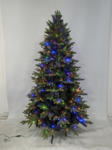 Высококачественная искусственная елка высотой 7 футов с разноцветной светодиодной подсветкой — экологичная складная конструкция для использования в помещении и на улице - Product Image 6