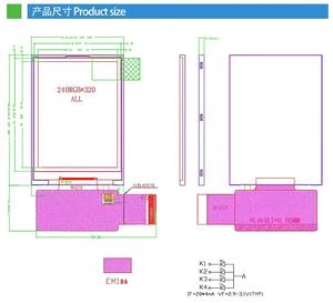 จอแสดงผลสี TFT ขนาด 2.4 นิ้ว ความละเอียด 320X(RGB)*240 และไดรเวอร์ไอซีอินเทอร์เฟซ MCU 18 บิต รุ่น ST7789V ความสว่าง 210nit 4LEDS All V - Product Image 3