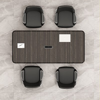 Table de conférence modulaire moderne haut de gamme en bois écologique avec chaises – Ensemble de bureau rectangulaire grand format facile à assembler