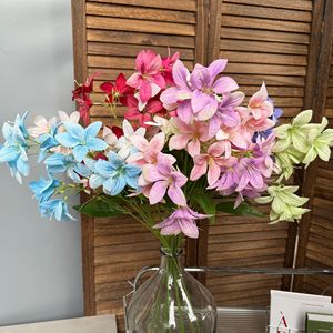 ดอกลิลลี่ประดิษฐ์ Jinxi ช่อดอกไม้ผ้าไหมสำหรับตกแต่งงานแต่งงานและบ้าน - Product Image 1