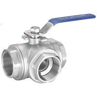 Vanne à boisseau sphérique 3 voies YABOOSS 304SS 3/4 pouce, type T, manuelle, filetage femelle, en acier inoxydable, pour eau, expédition directe usine
