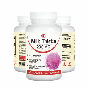 OEM Suplemento Natural para la Salud del Hígado y el Sistema Inmunitario para Adultos, Antioxidante, con Cardo Mariano, Sin Gluten, 60 Cápsulas - Product Image 2