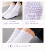 Nouvelle Arrivée Chaussettes de Pilates Antidérapantes en Tricot avec Grip Personnalisé pour Femmes, Chaussettes de Yoga en Coton de Haute Qualité avec Logo sur le Bas