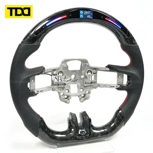พวงมาลัย/แป้นเปลี่ยนเกียร์ TDD Motors แบบกำหนดเอง ผลิตจากคาร์บอนไฟเบอร์แท้ 100% พร้อมหน้าจอ LED แสดงข้อมูล ใช้ได้กับรถมัสแตง ปี 2015-2023 - Product Image 3