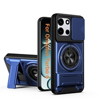 Coque de téléphone antichoc avec anneau magnétique puissant et support coulissant pour caméra, compatible OnePlus Turbo 6 5G Global