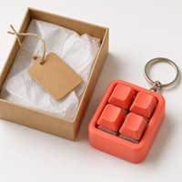 Clavier mécanique personnalisé à 4 touches, porte-clés anti-stress tactile, jouet anti-stress, cadeau promotionnel d'anniversaire